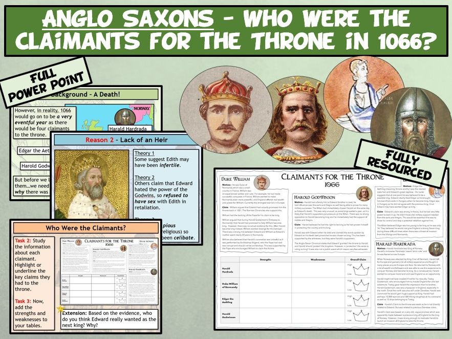 GCSE Anglo Saxons L6 - Claimants for the Throne