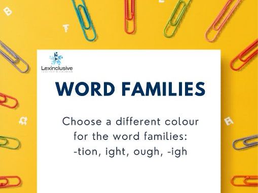 Lexinclusive® Word Families Activity
