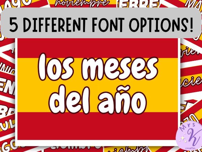 Spanish MFL Months of the Year Display