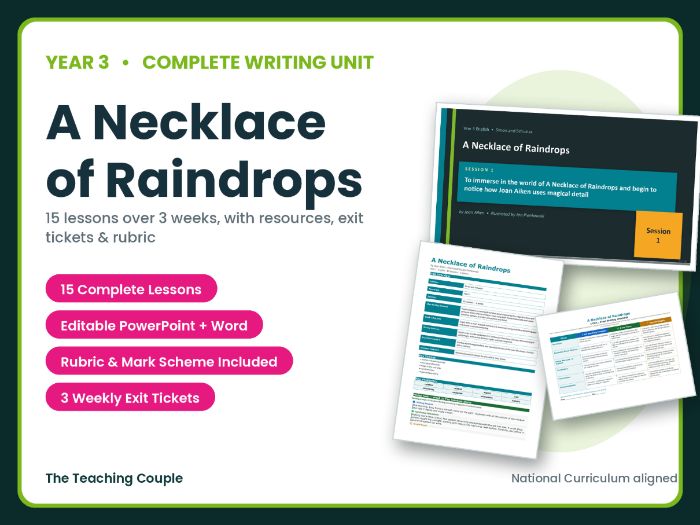 A Necklace of Raindrops | Year 3 English Unit | 15 Complete Lessons