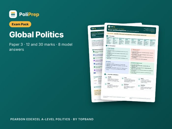Global Politics Exam Pack: 12 and 30 Marks (Edexcel A-level Paper 3)