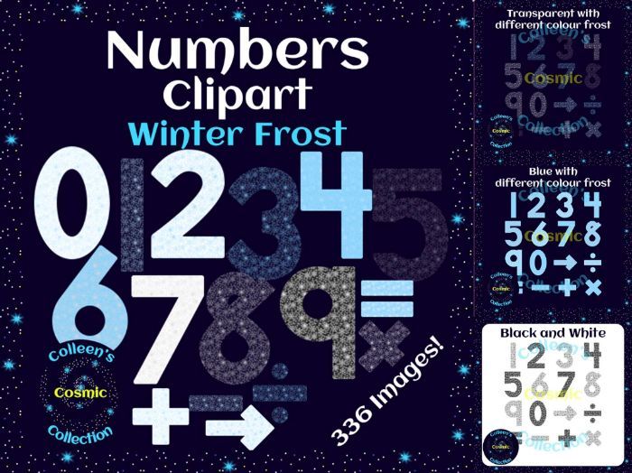 Frost Winter Numbers Clipart | Teaching Resources