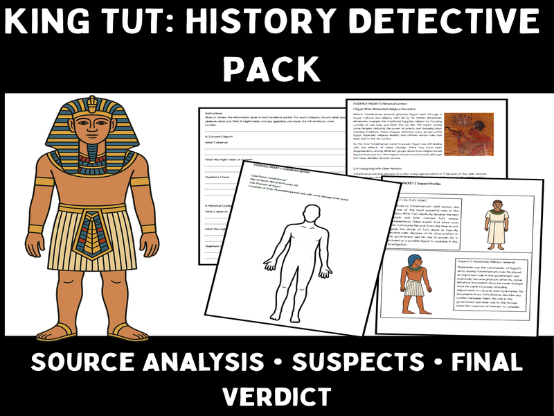 King Tut Investigation Workbook | KS3 History Inquiry Skills