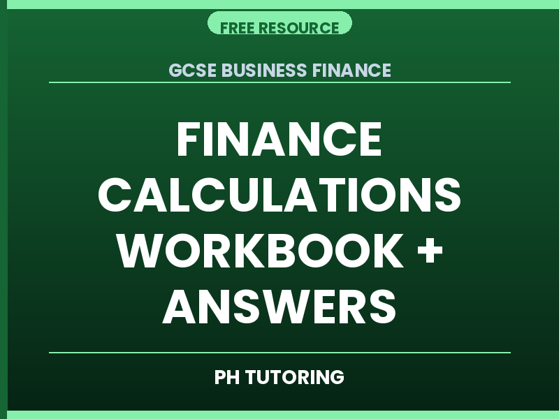 FREE GCSE Business – Finance Calculations Workbook + Answers