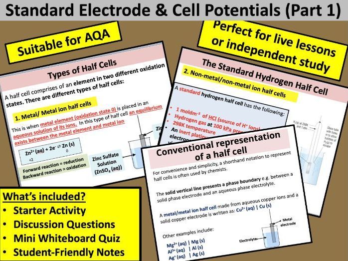 AQA Standard Electrode & Cell Potentials (Part 1)