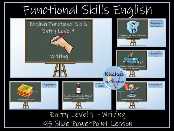 English Functional Skills - Entry Level 1 - Writing Powerpoint Lesson