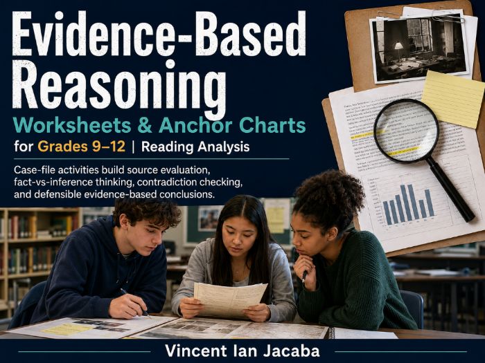 Evidence-Based Reasoning Worksheets & Anchor Charts | Grades 9–12 Reading Analysis