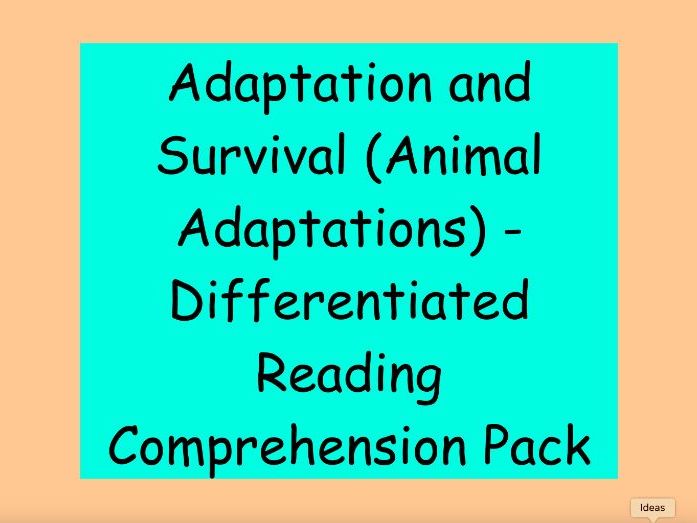 Adaptation and Survival – Differentiated Reading Comprehension Pack (LKS2)