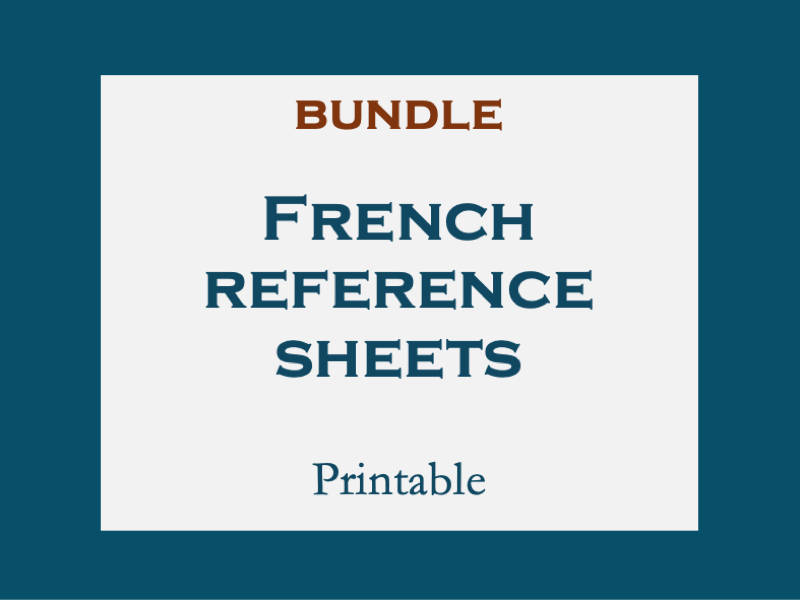 BUNDLE - FRENCH GRAMMAR REFERENCE SHEETS/CHEAT SHEETS - BEGINNERS, KS3