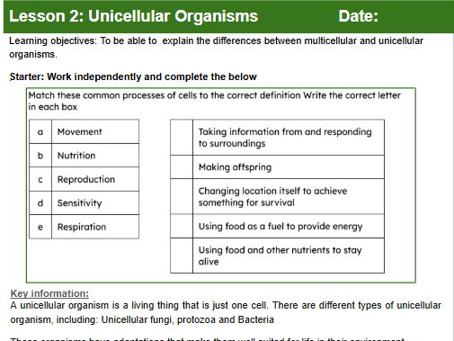 KS3 Science Workbook: Cells