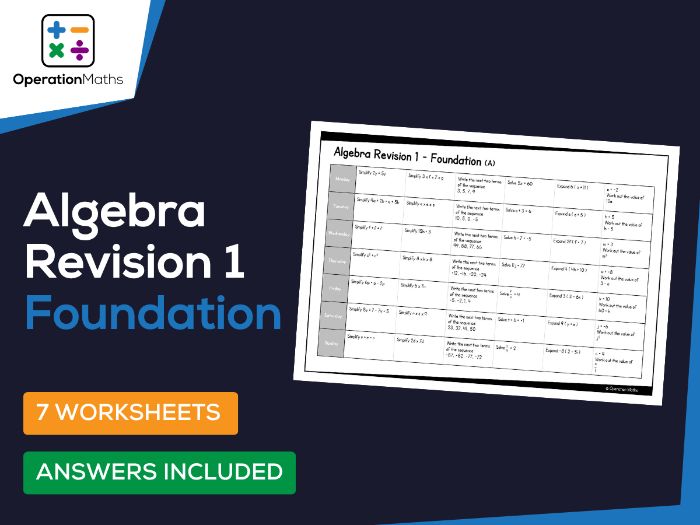 Algebra Revision 1 - Foundation