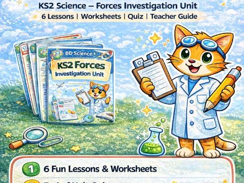 KS2 Forces Investigation Unit – 6 Lessons, Worksheets, Quiz & Teacher Guide
