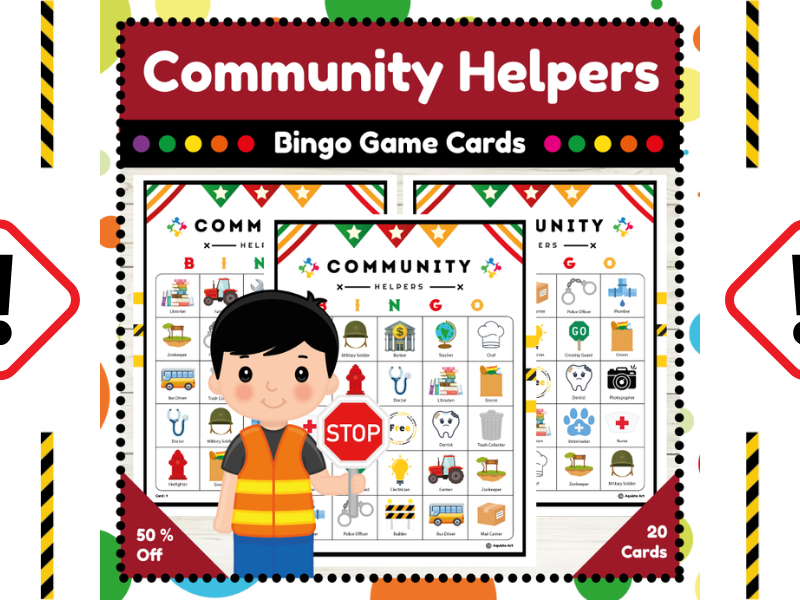 Community Helpers Bingo Game Cards : Exploring Essential Occupations with Fun