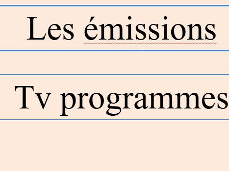 Les emissions - tv programmes ks3 french