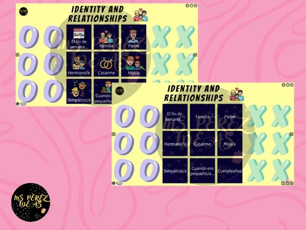 Identity and relationships with others  - Tic tac toe