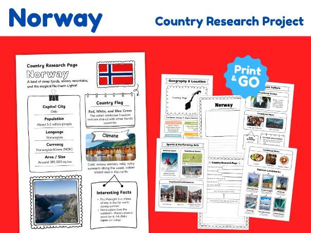 Norway Geography Research Project | Printable Activities