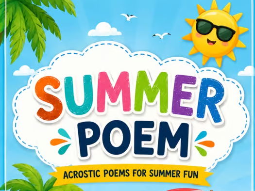 Summer Acrostic Poetry Writing Worksheets | End of Year Activity Packet