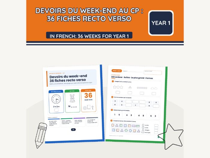 French Weekend Homework Year 1 (CP)