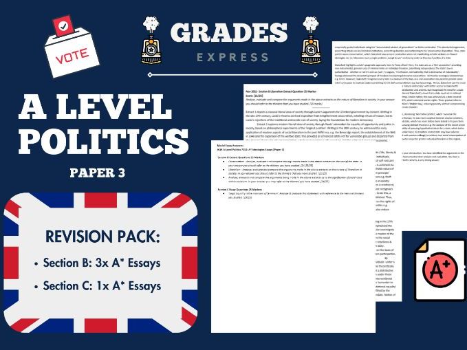 AQA A-Level Government & Politics 7152: A* Ideologies Model Essays [Paper 3]