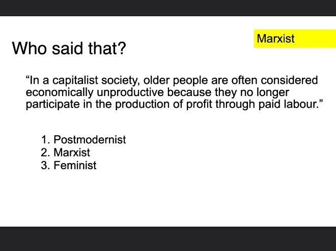 AQA Sociology - Ageing Population