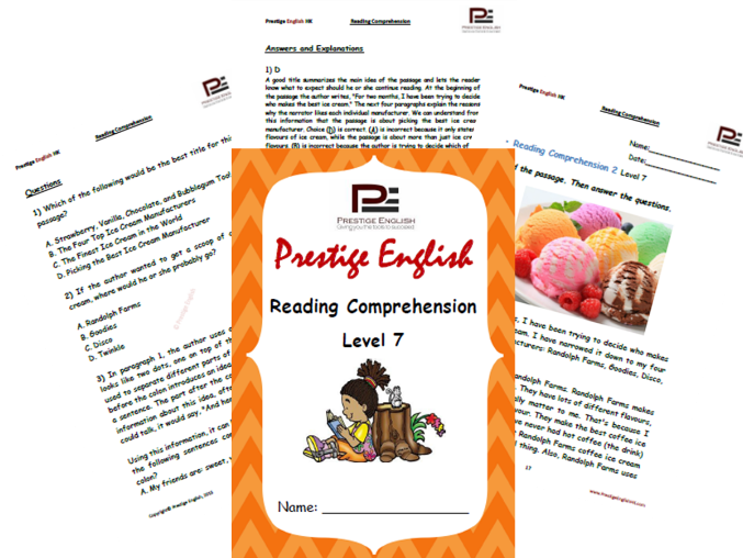 Reading Comprehension Book - Level 7