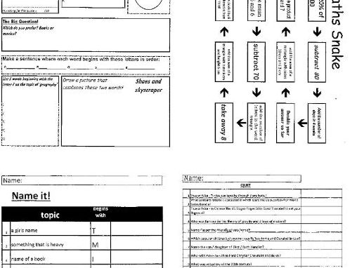 Form Tutor  Activity 70 page pdf booket - form tutor resource and quiz