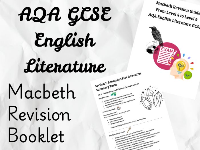 Macbeth GCSE English Literature Revision Workbook (AQA) | Grade 4–9 | Model Grade 9 Answers