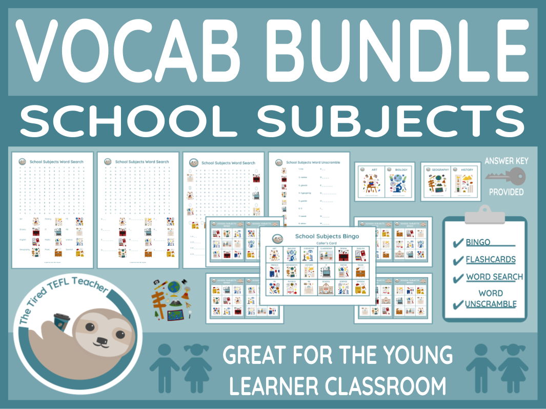 ESL School Subjects Vocabulary Bundle