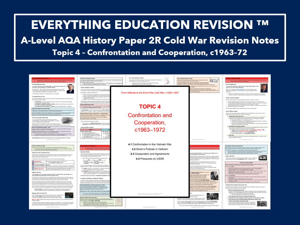 A-Level AQA History Revision Notes for Paper 2R Topic 4 – Confrontation and Cooperation, c1963–72