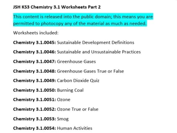 Another 40+ KS3 Chemistry Worksheets