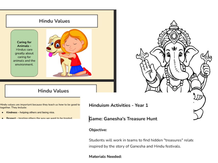 KS1 Hindu Scheme of Learning: Activities, Teaching Slides, Colouring and Story