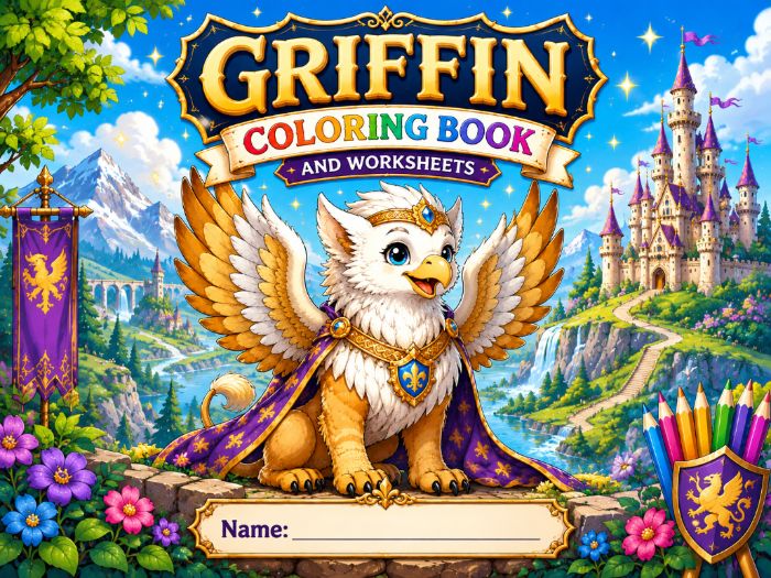 Griffin Coloring Book & Fantasy Worksheets | Kindergarten–3rd Grade