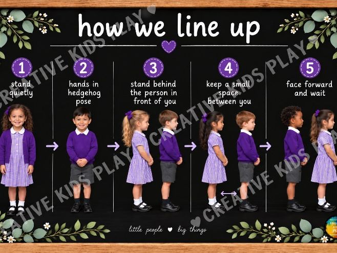 EYFS Toileting & Lining Up visuals - purple uniform