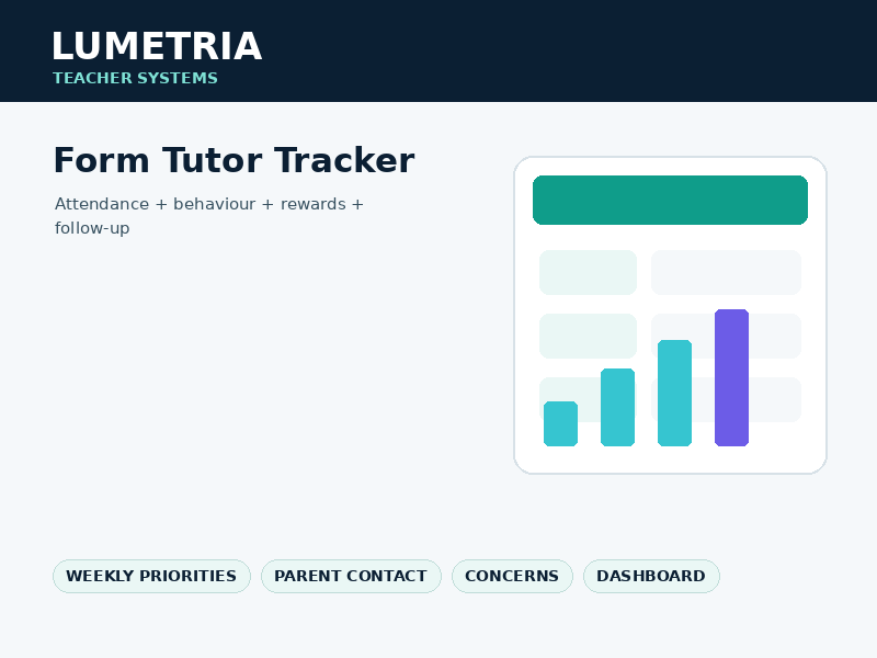 Form Tutor Tracker | Attendance, Behaviour, Rewards & Parent Contact Dashboard