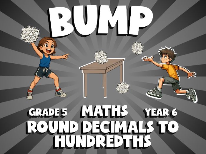 Round Decimals to Hundredths BUMP Maths Game | No-Prep Year 6 Review Activity