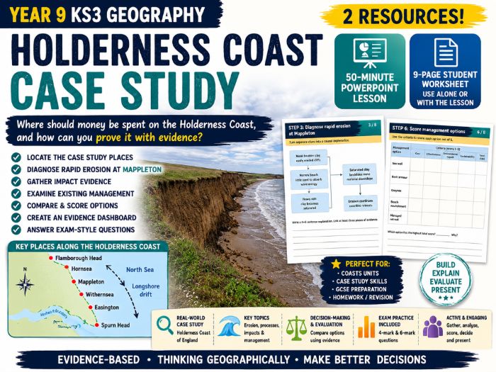 KS3 / Middle School Geography Resource Coasts - Lesson 9 - Holderness Case Study