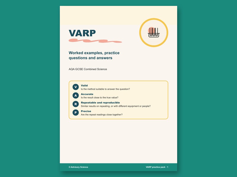 Accurate vs Precise, Repeatable vs Reproducible: AQA GCSE Science Practice Pack (VARP)
