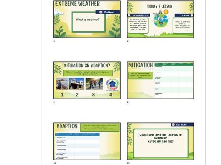 KS3 Climate change unit - Lesson 7 & 8 - Mitigation and adaptations