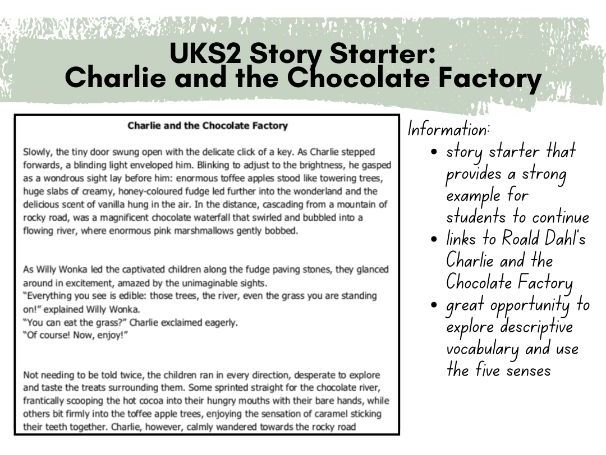 UKS2 Story Starter - Charlie and the Chocolate Factory