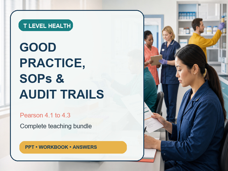 Pearson T Level Health 4.1 to 4.3 | Good Practice, SOPs & Audit Trails | Complete Bundle