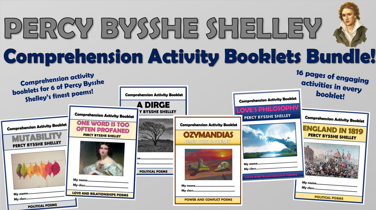 Percy Bysshe Shelley Comprehension Activity Booklets Bundle!