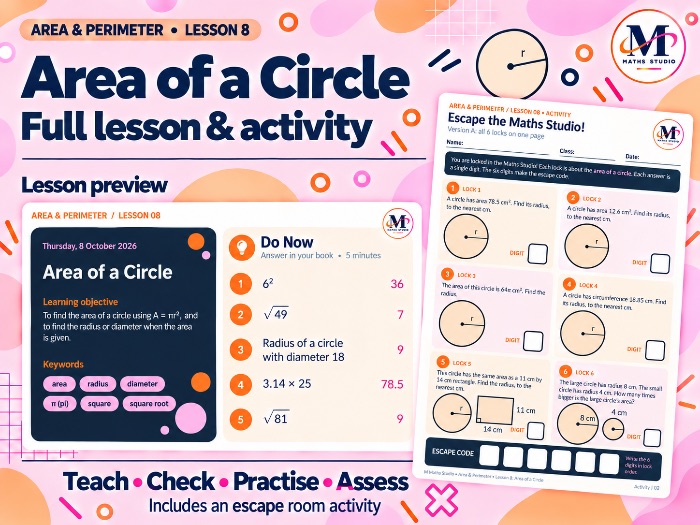 Area of a Circle | Lesson & Activity