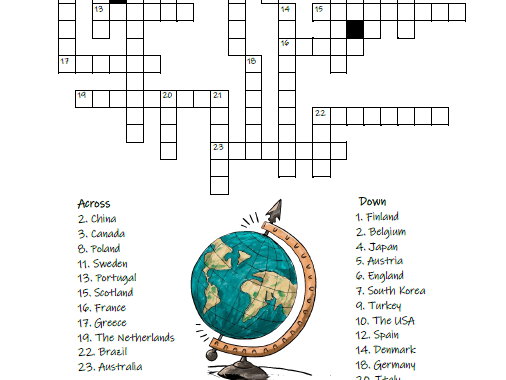 Capital Cities in The World Crossword Puzzle