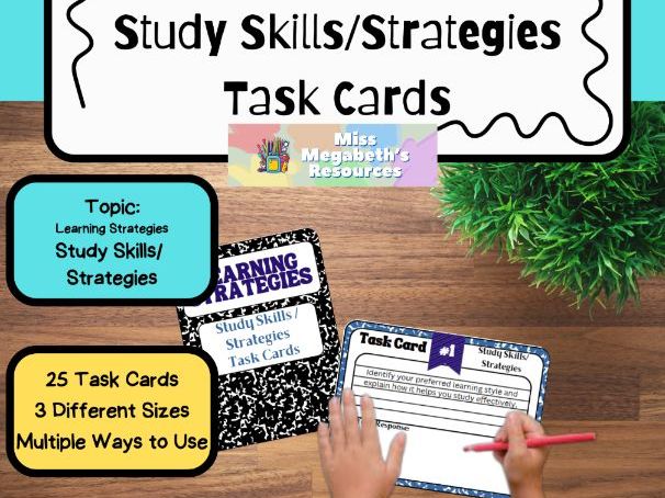 Learning Strategies: Study Skills/Strategies Task Cards (MS&HS Special Ed.)