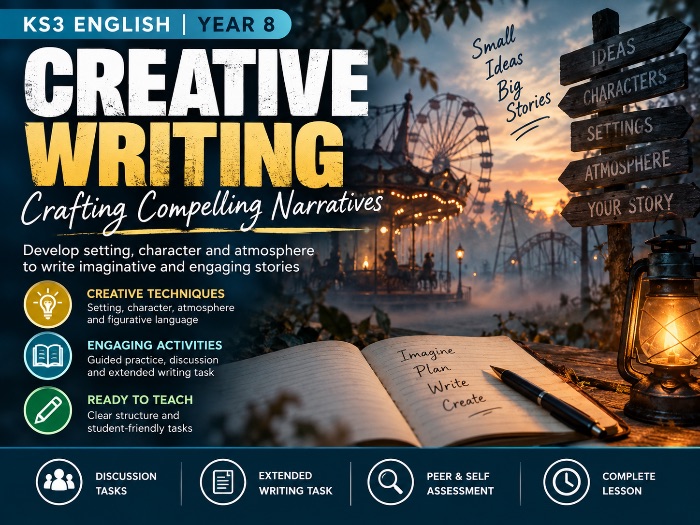 Year 8 Creative Writing Lesson Crafting Compelling Narratives KS3 English