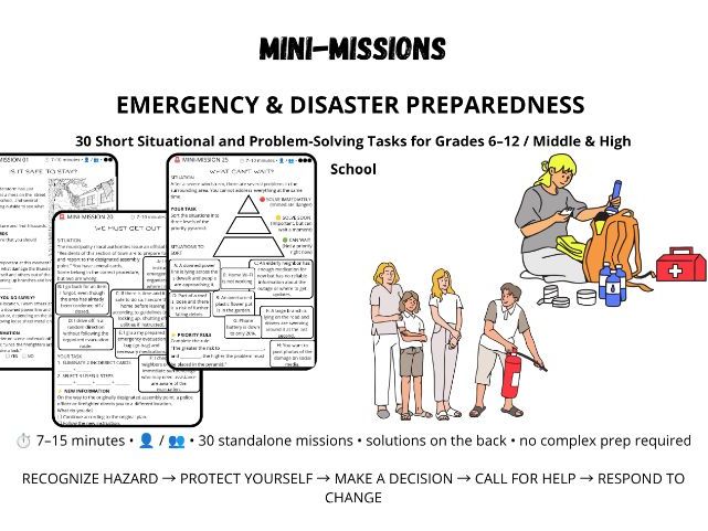 MINI-MISSIONS: EMERGENCY & DISASTER PREPAREDNESS (30 Short Situational & Problem-Solving Tasks)