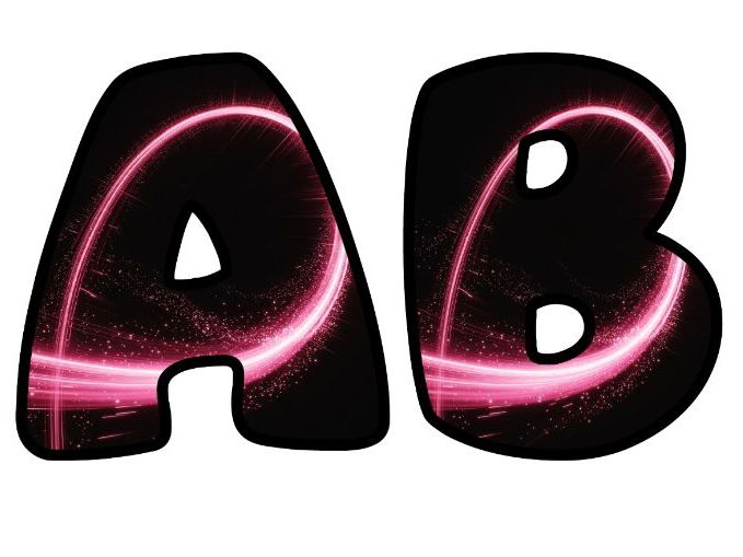 Pink Stars Galaxy Space Classroom Display | Lettering Set | Whole Alphabet A-Z and 0-9