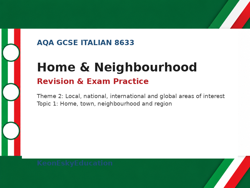 AQA GCSE Italian - Home & Neighbourhood