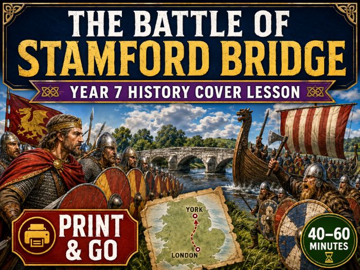 The Battle of Stamford Bridge worksheet/cover sheet