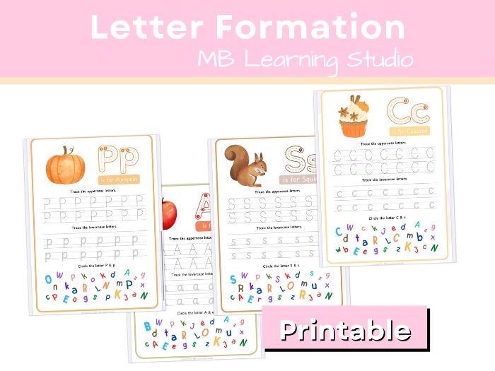 Autumn Forest Themed Letter Formation Worksheet – Handwriting Practice for EYFS, KS1